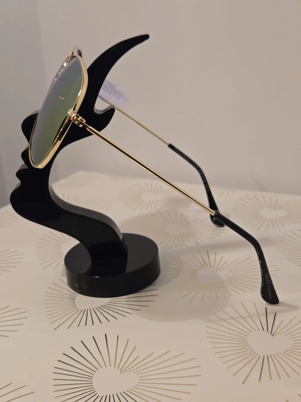 Unisex Gold Frame Mirrored Aviator Sunglasses - Yellow Lens